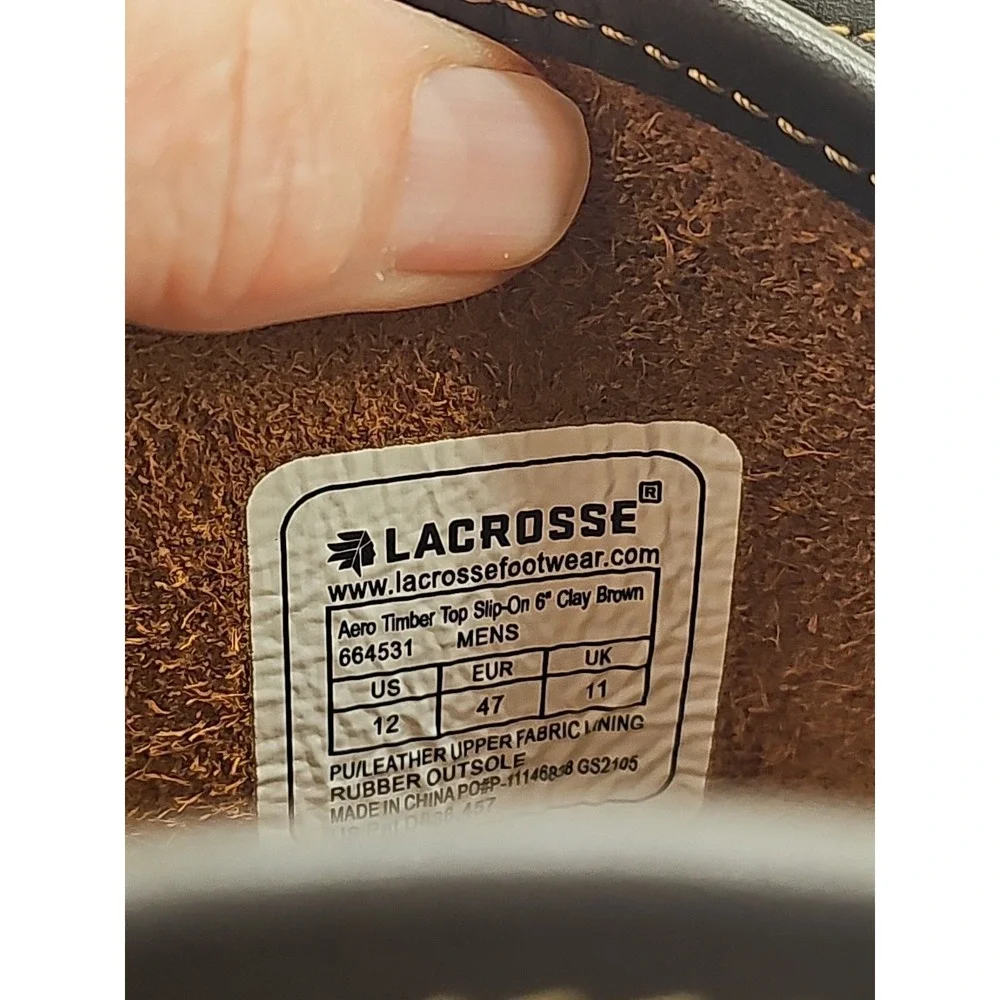 LaCrosse Men's Aero Timber Top Boots waterproof full-grain leather‎ uppers Sz 12
